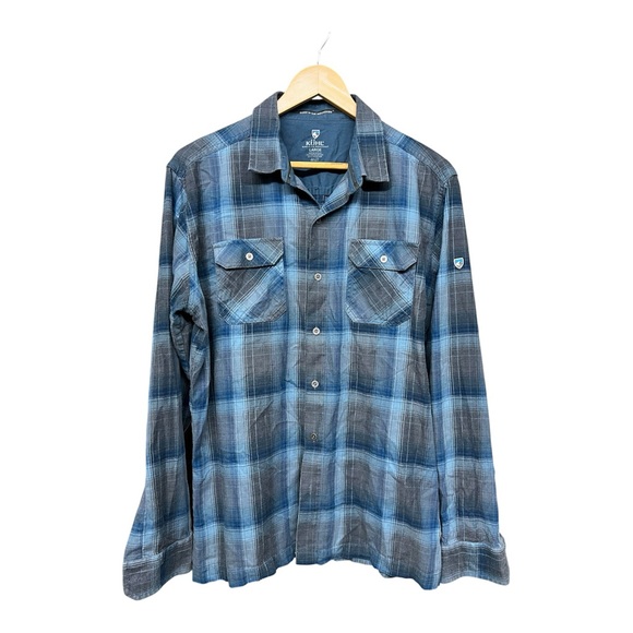 Kuhl Other - Kuhl Men Blue Plaid Button Down Shirt Size Large Outdoor Travel Casual